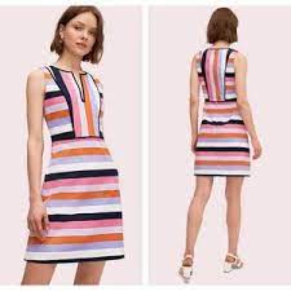 KATE SPADE - Mainline Sunset Stripe Jacquard Dress - Picture 1 of 8